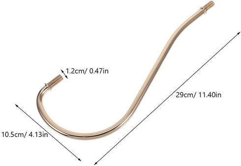 2Pcs 11.41X4.13X0.47In STOBOK Curved Lamp Rod Replacement Threaded Lamp Stem for Table and Floor Repair Lighting