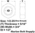 Type 18-8 Stainless Steel Thin/Jam Nuts - Marine Bolt Supply, 1/2-20 (Pack of 25)
