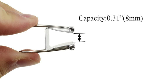 HAHIYO Binder Clips Paper Clamps Spring Steel Sturdy 0.98 inches Width 0.31 Inch Capacity No Sharp Edges Heavy Duty Tight Grip Reusable White Metal Bright Finish for Home Office School 25 Pack by HAHIYO
