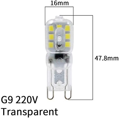 GSYFDZSWZX Bulbs G9 Bulb 220V 2W Fengyan Home MINI Led AC Transparent/Milky White Chandelier Spotlight Lamparas Led