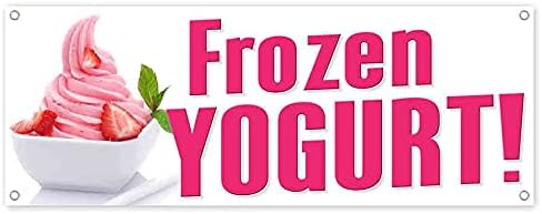 Frozen 13 oz Grommets Yogurt Banner | Non-Fabric | Heavy-Duty Vinyl Single-Sided with Metal
