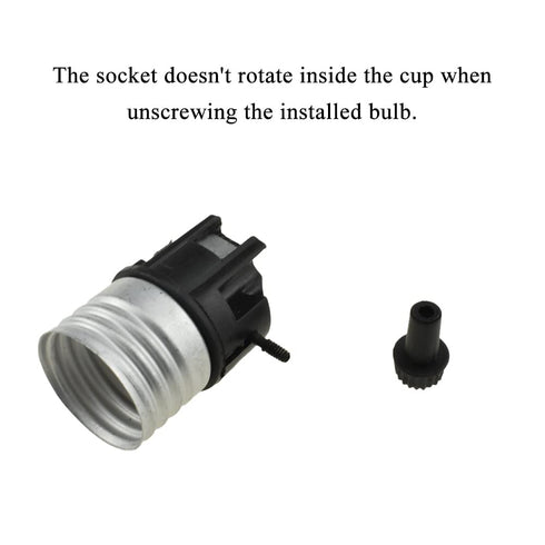 HAHIYO E26 Lamp Socket Bulb Holder Fixture Screw in Mount Light Socket Easy Wire Tighten Down, 2 Pieces