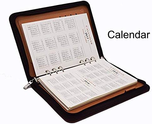 SAYEEC A5 Multifunctional Zippered Notebook, Portable Travel Portfolio, Inner Pocket Business 6-Ring Binder Meeting