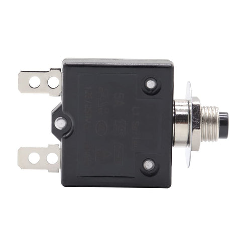 Thermal Circuit Breaker 5 Amps, Thermal Overload Protector L1 Series 125-250V AC 50V DC Push Button Manual Reset