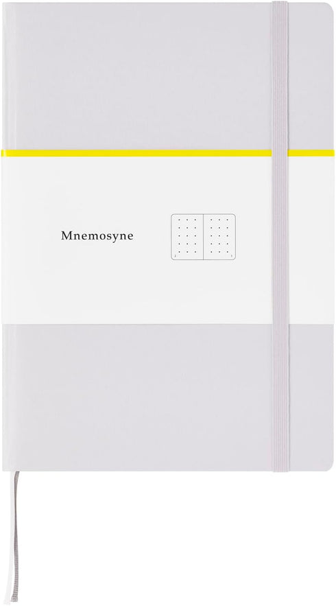 Maruman MNEMOSYNE Journal Notebook, 8.5 x 6.02 Inches (A5), 5mm Dot Grid, Hard Cover with Elastic Band, 90 gsm, 120