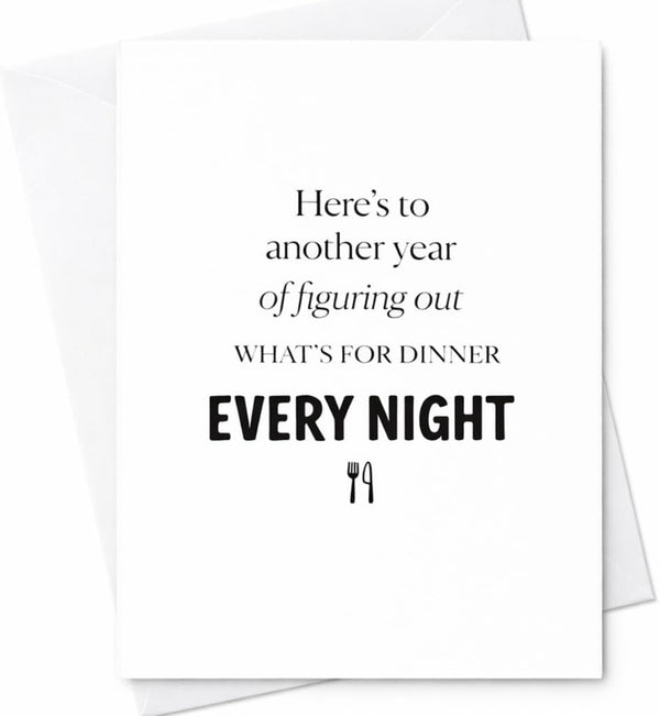 Generic CAPYTINI Funny Birthday Card Dinner Every Night Joke Relatable Humor Adult Gift
