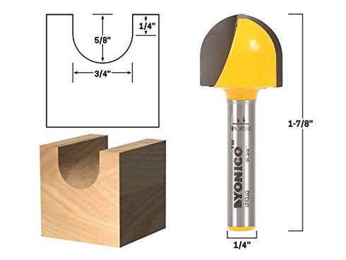 19103q 3/4-Inch 1/4-Inch YONICO Diameter Core Box Router Bit Shank