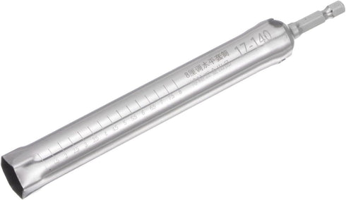 Hollow Socket, 17mm x 140mm Deep Well Power Nut Driver, 1/4" Quick-Change Hex Shank for Impact Drivers