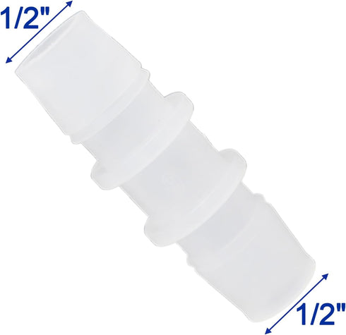 Plastic Hose Barb Fitting, 1/2" x 1/2" Pipe Connectors, Barbed Splicer Mender Joint Adapter Union Fitting, 6 Pcs by BUSY-CORNER