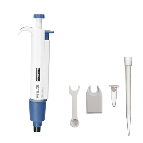 ULAB Single Channel Pipettor with 250pcs of 5000µl Pipette Tips, 1pc Adjustable Volume Micro Pipette, ULH1022