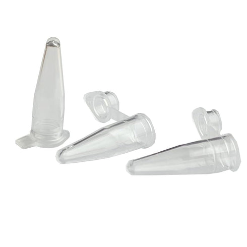 100 Piece Tiny 0.2ml Microcentrifuge Tube Holder, Clear EP Vial with Snap Cap for Tiny Pollen Storage
