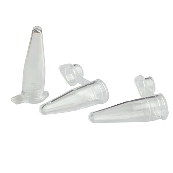 100 Piece Tiny 0.2ml Microcentrifuge Tube Holder, Clear EP Vial with Snap Cap for Tiny Pollen Storage