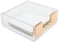 MEI YI TIAN Gold Sticky Notes Holder, Clear Acrylic Memo Note Cube Dispenser 3.5x3.3 for Office Desk Accessories