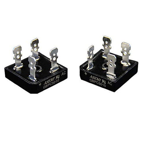 GBPC5010 Single Phase Bridge Rectifier Diode (Pack of 2 Pieces), 50A 1000V AC to DC with Heat Sink