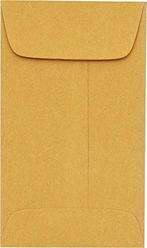 LUXPaper #6 Coin Envelopes, Brown Kraft, 50 Qty