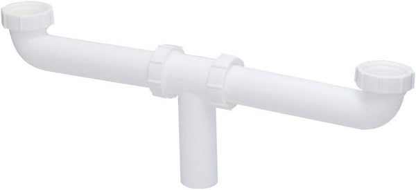 EZ-Flo 1-1/2 Inch x 16 Inch Kitchen Sink End Waste Center Outlet with Baffle, White Polypropylene, Slip Joint Connection
