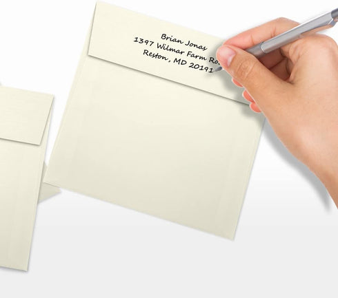 LUXPaper Square Invitation Envelopes | 6" x 6" | Natural Linen | Peel & Press | 80lb. Text | 50 Qty