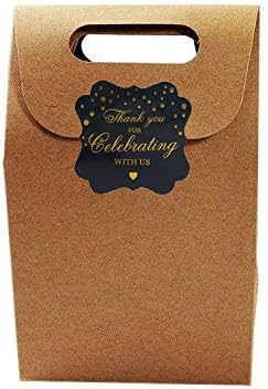 OPG Thank You For Celebrating With Us Stickers - Gold Thank You Sticker, Decorative for Party Supplies, 50-Pack