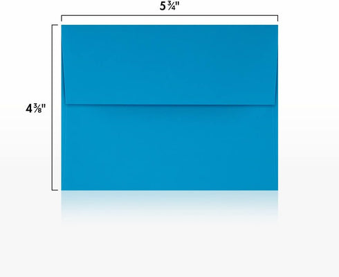 LUXPaper A2 Invitation Envelopes | 50 Qty | Peel & Press | 4 3/8" x 5 3/4" | Pool Blue | 80lb. Text