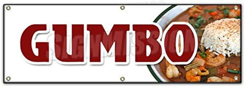 72" Gumbo Banner Sign Louisiana Creole andouille Sausage Homemade Shrimp