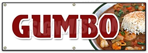 72" Gumbo Banner Sign Louisiana Creole andouille Sausage Homemade Shrimp