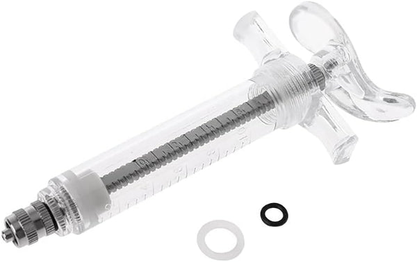 100ml Plastic and Stainless Steel Syringe, Reusable Measuring Syringe Tools for Animal Veterinary, Industrial