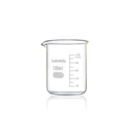 Upgrated 3 Size Low Form Beaker Set, 50ml 100ml 250ml, 3.3 Boro Glass Beakers with Printed Graduation
