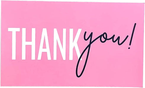 RXBC2011 2x3.5 Inch Pack 450 Thank You for your support Cards Handwritten Lettering Design Thank you small business