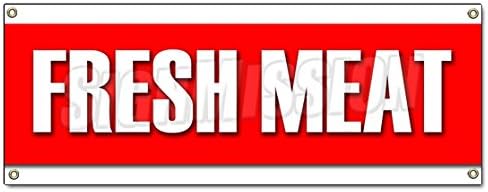 Fresh Meat Banner Sign Butcher Steak Beef Chicken Pork Ground