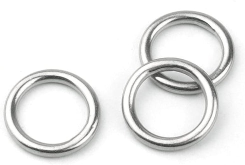 30 PCS Welded Stainless Steel O-Ring - Welded Round Rings for Camping Belt, Dog Leashes, Luggage Accessories (3mm×15mm