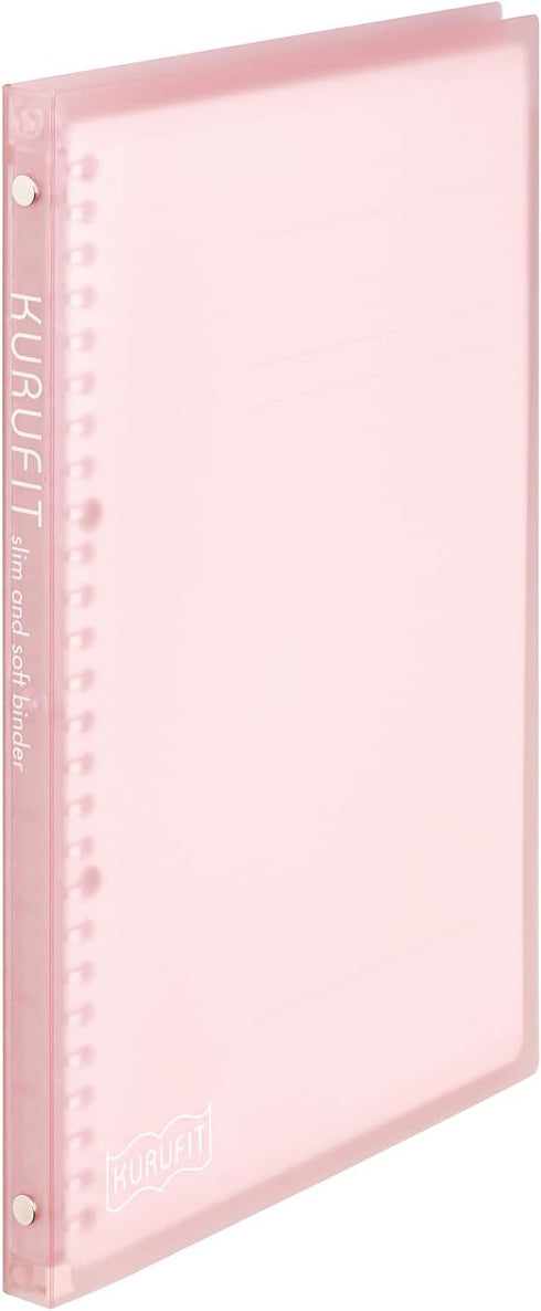 Maruman KULUFIT B5 Size 26-Ring Binder, Soft & Flexible Cover with 10 6mm Ruled Loose Sheet, Translucent Light Pink