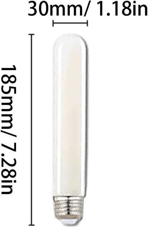 E26 3W Tubular LED Light Bulb T30 Long Tube Bulb T185 Vintage Edison Bulb 25W Equivalent Dimmable LED Filament Light for Rustic Pendant Industrial Pipe Vanity 2700K Warm White AC110V Frosted 6 Pack by BesYouSel