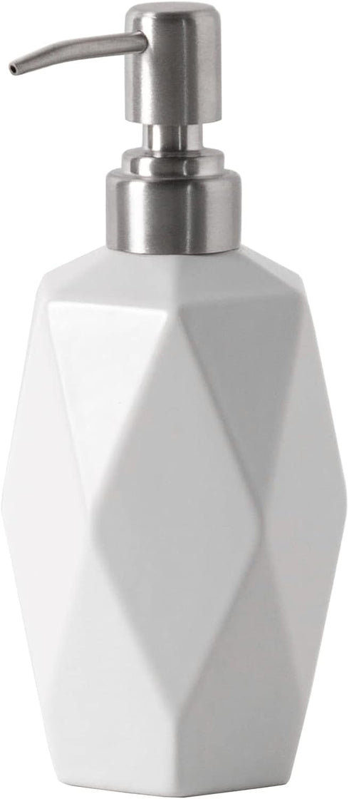 FE Soap Dispenser, 13.5oz Ceramic Bathroom Soap Dispenser with 304 Stainless Steel Pump, Decorative Liquid Hand Soap