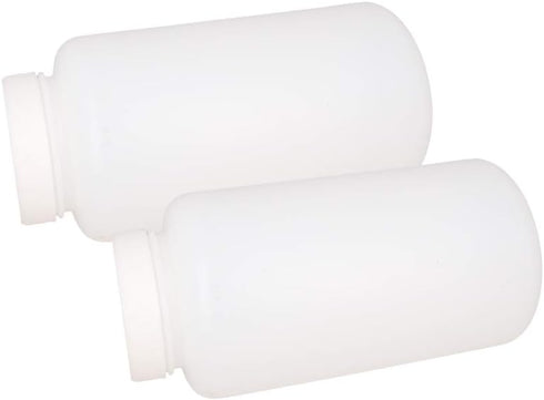 Othmro 2pcs 33.82oz/1000ml Plastic Lab Cylindrical Chemical Reagent Bottle Wide Mouth Laboratory Reagent Polyethylene Bottle Sample Sealing Liquid Storage Container for Food Store White Translucent by Othmro