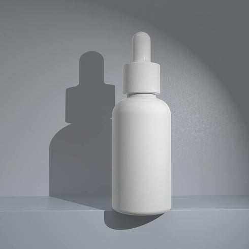 1oz (30ML) (Pack 6) White Coated Eye Glass Dropper Bottles with White Cap and Pipettes, UV Safe Bottles for Essential