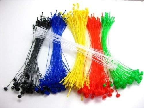3000 Tags 6 Colors Combo, 500 Each Plastic Snap Lock Loop Pin Security Ties Fastener, Manual No Tag Gun Required
