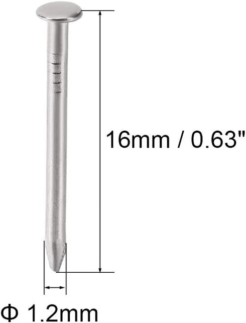 uxcell Small Tiny Hardware Nails, Carbon Steel 1.2X16mm for DIY Decorative Wooden Boxes, 1000pcs