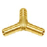 Joywayus 1/4" Hose Barb Y Shaped 3 Way Union Fitting for Water/Fuel/Air Intersection/Split Brass