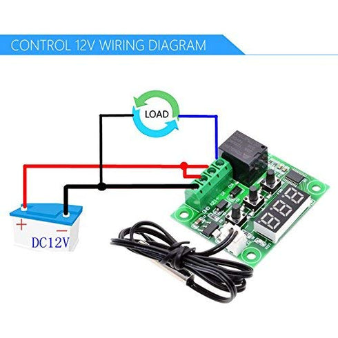 HiLetgo 2pcs W1209 12V DC Digital Temperature Controller Board Micro Digital Thermostat