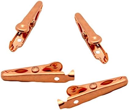 Solid Copper Alligator Clips (4 Pack), Crocodile Jaw Soldering Heat Sink & DIY Test Clip