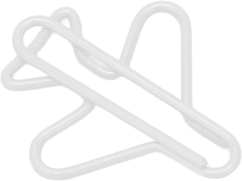 Paper Clip Holder for Desk, 100 Pieces Cute Paper Clips, Anti Slip Light Durable White Plane Shape Fancy Paperclips for