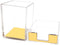 Clear Acrylic Body Bright Yellow Gold Tone Sticky Memo Pad Holder and Pen Holder Set for Office School Home Desk