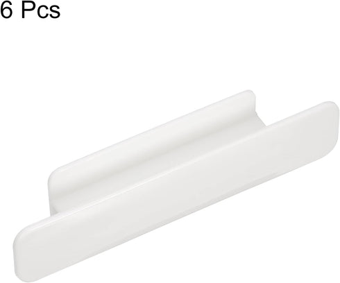 uxcell 6Pcs Self-Stick Handles, White Plastic Self-Adhesive Drawer Pulls for Bathroom, Closet, Wardrobe, Dresser
