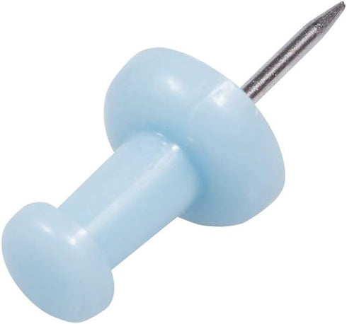 JAM PAPER Colorful Push Pins, Baby Blue Pushpins, 100/Pack