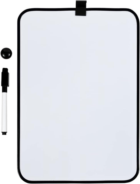 JAM PAPER Magnetic Dry Erase Foam Boards, 8 x 12 with Black Board Marker, Black Border, Sold Individually