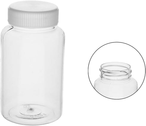 Othmro 5Pcs 200ml Plastic Lab Cylindrical Chemical Reagent Bottle for Liquid Storage