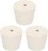 MECCANIXITY Rubber Tapered Plug 28mm to 37mm with 8mm Hole for Test Tubes, White, 3 Pieces