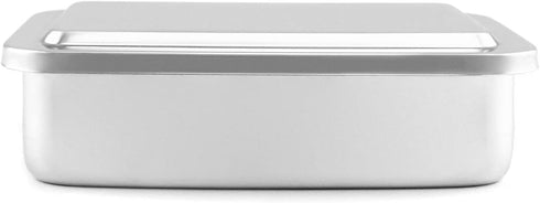 QWORK Stainless Steel Instrument Tray Organizer, 2 Pack 6" Solid Box with Lid, Sterilization Box for Lab Supplies
