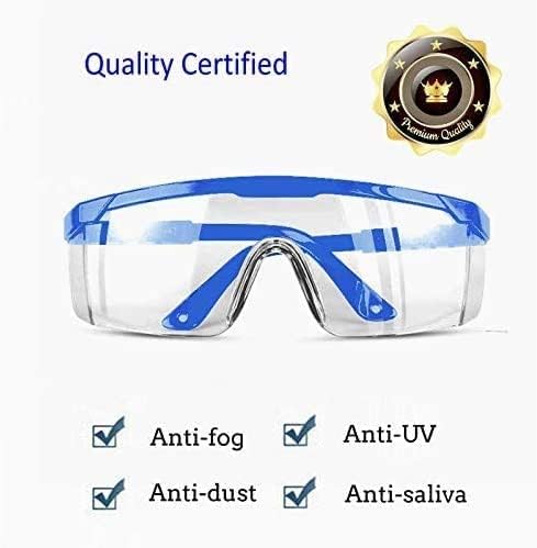 mozeeda 5 PACKS Safety Goggles, Clear Anti-fog UV400 Protection Eyeglasses for Men Women, ANSI Z87 Adjustable