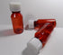 Lot of 50 Hard Side Graduated Oval 1 Ounce Plastic Amber Travel RX Medicine Bottles with Caps